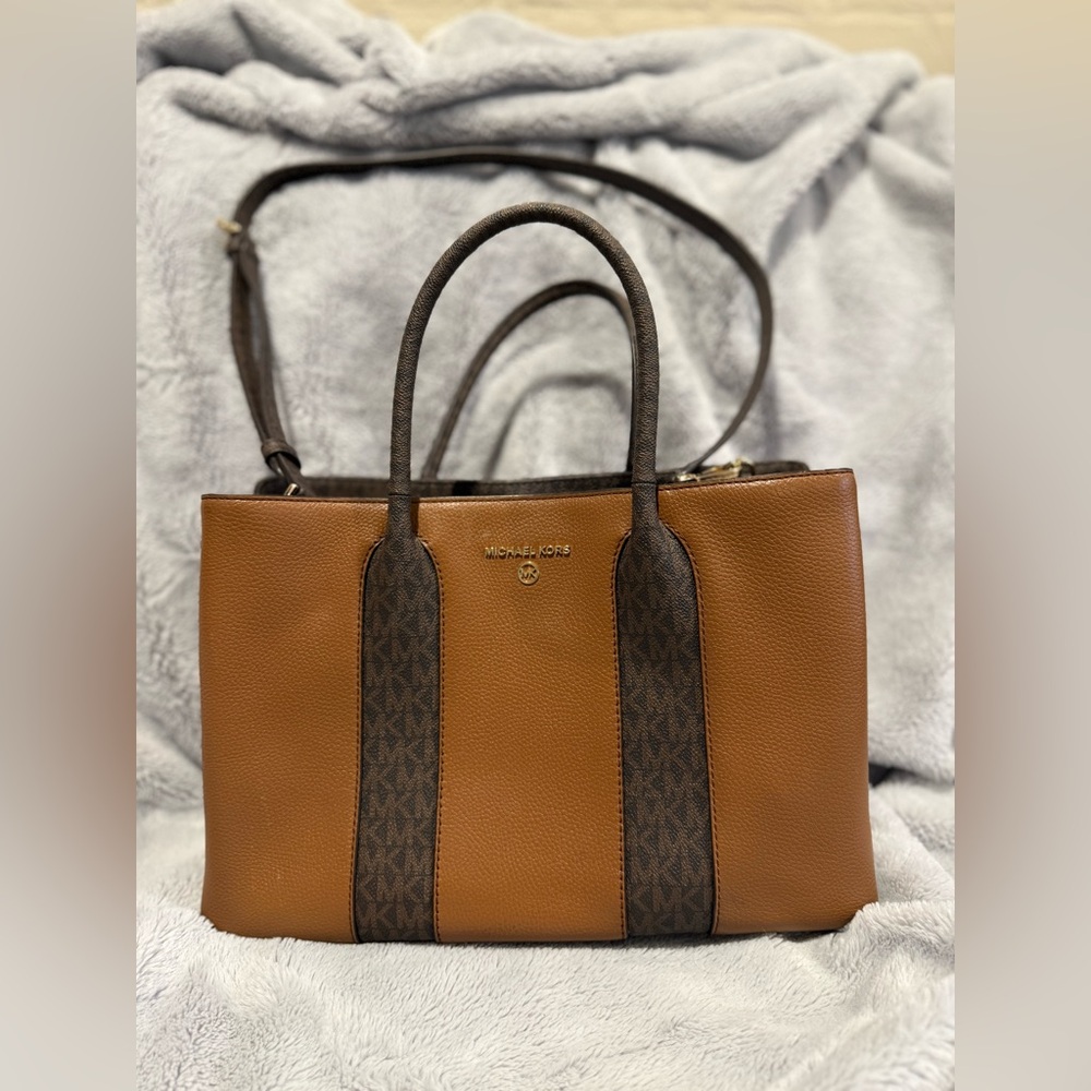 Michael Kors Tan and Brown Satchel